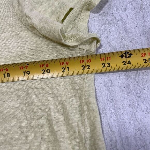 J. Jill Yellow Crew Neck Short Sleeve Tie Front Love Linen Top Women's Size XL - Picture 10 of 12